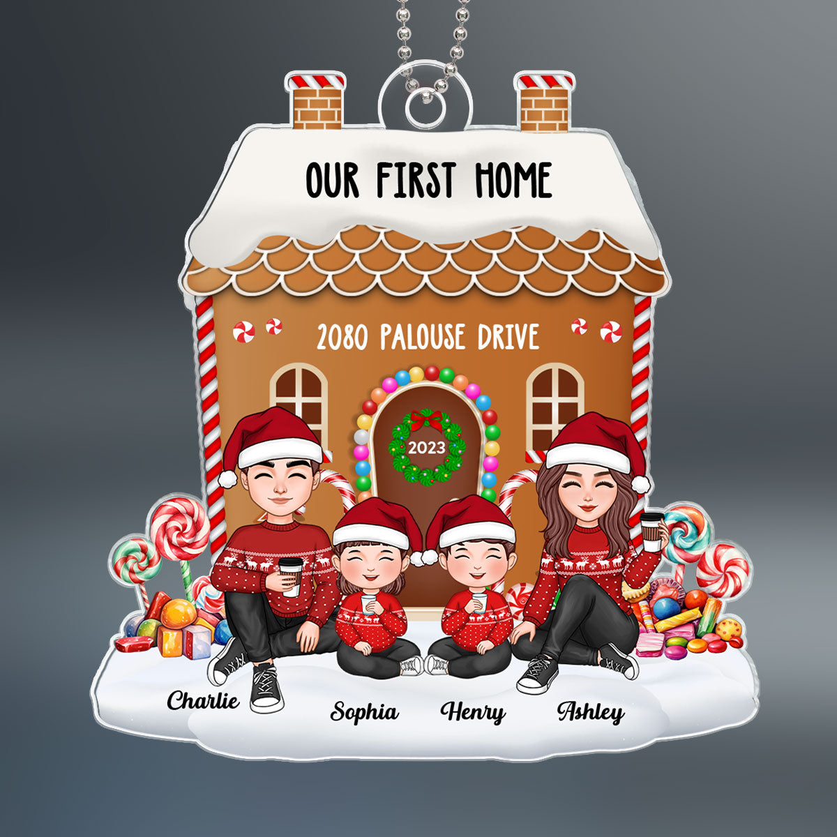 Gingerbread House New Home Family Couple Keepsake Housewarming Gift Personalized Acrylic Ornament