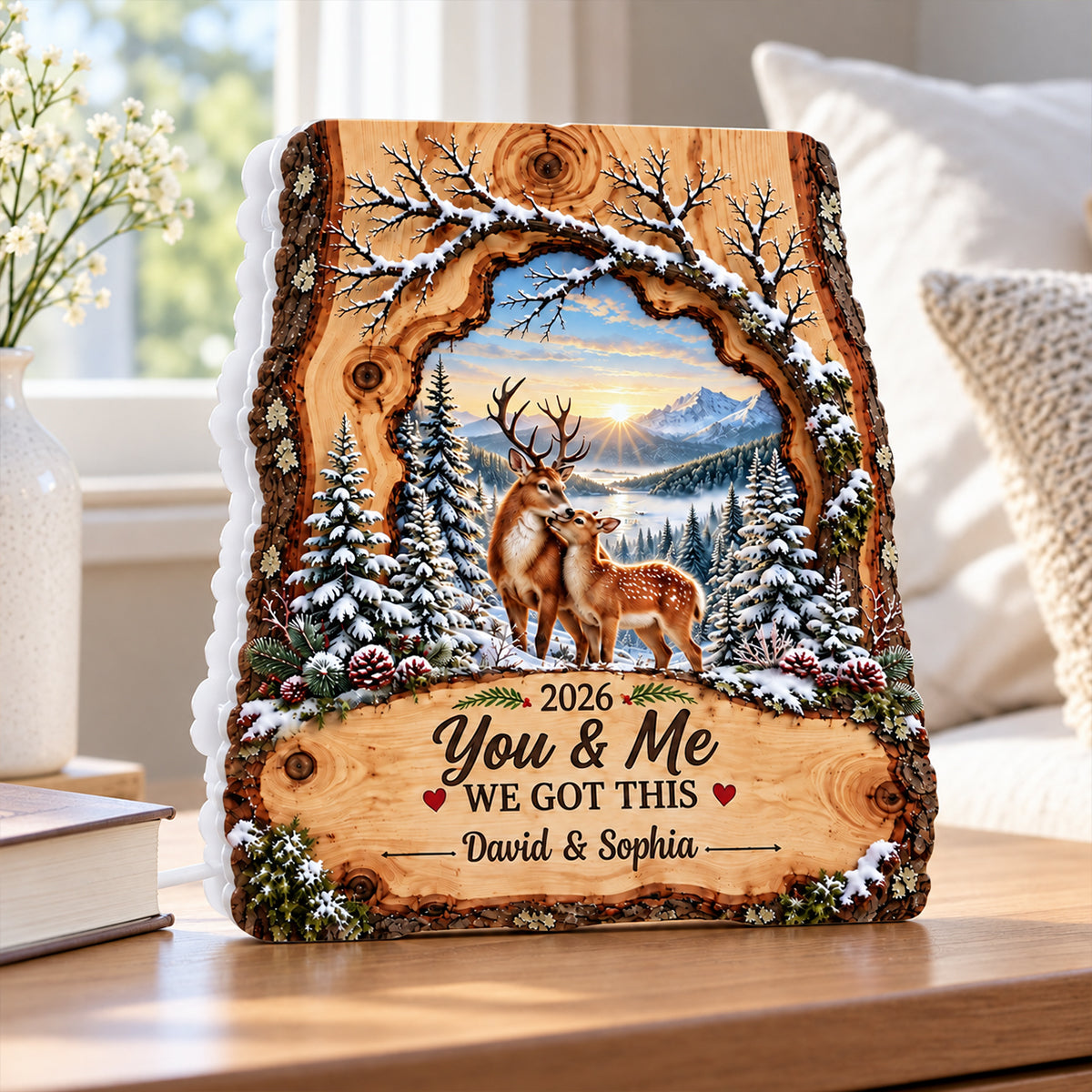 Deer Couple We Got This - Personalized Light Box - Heartfelt Christmas Gift for Her, for Him