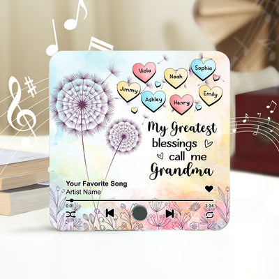 My Greatest Blessing Call Me Grandma Personalized Music Fridge Magnet, Custom Any Song You Want, Birthday, Gift for Grandma