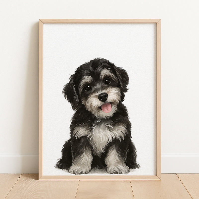 Custom Watercolor Portraits Using Pet Photo Personalized Poster, Gift for Dog Cat Lovers, Father's Day Gift for Dog Cat Dads