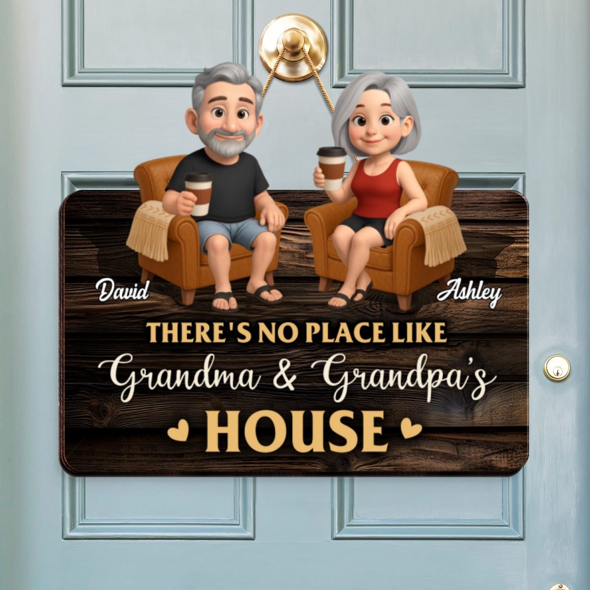 Welcome To Grandma Grandpa House Personalized Wood Sign