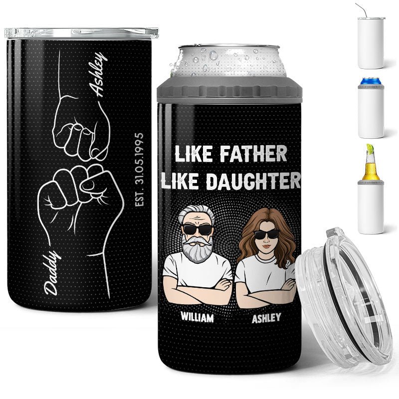 Like Father Like Daughter Personalized 4 In 1 Can Cooler