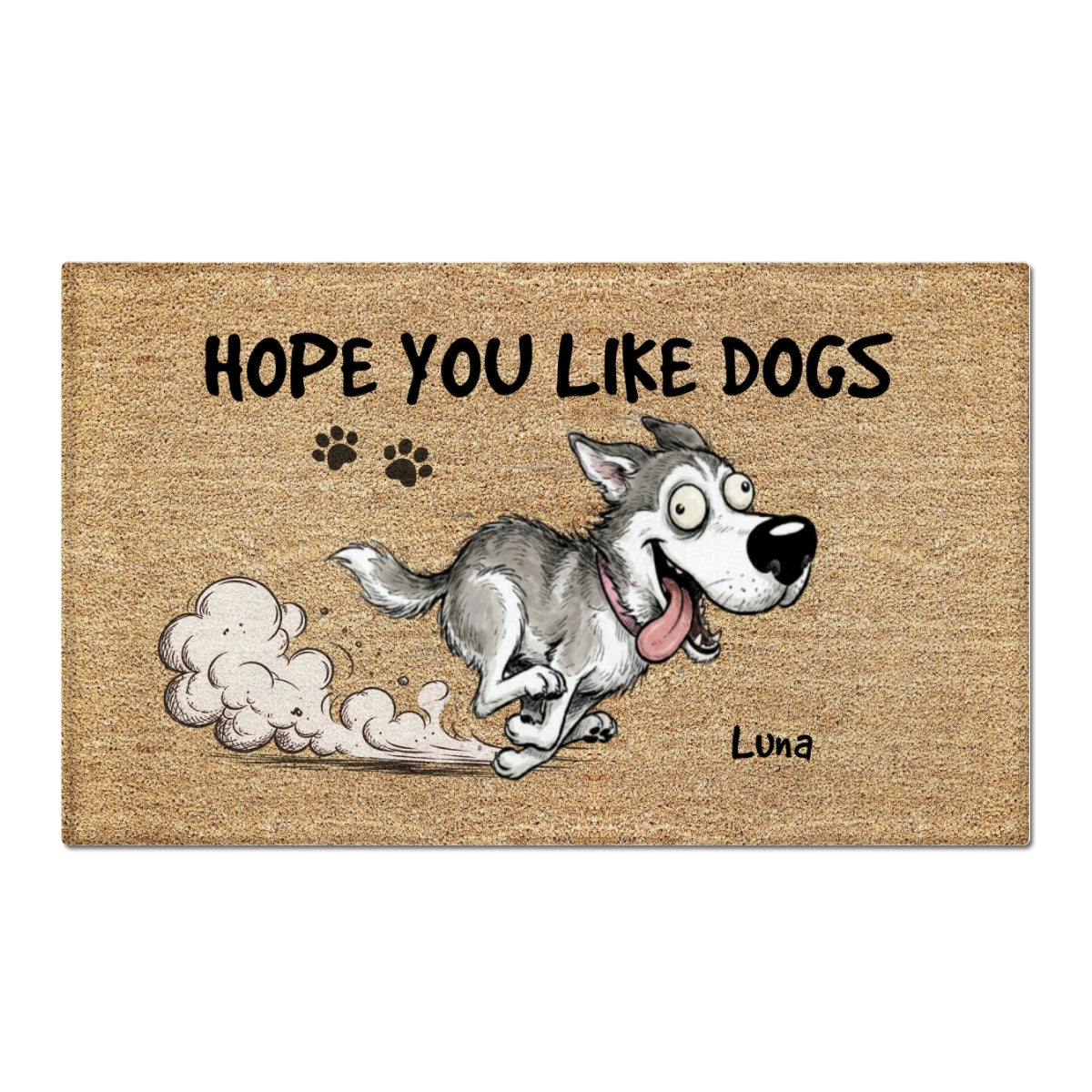 Hope You Like Dogs Funny Zoomies Portrait From Your Dog Photo - Personalized Doormat - Funny Home Decor For Dog Lover