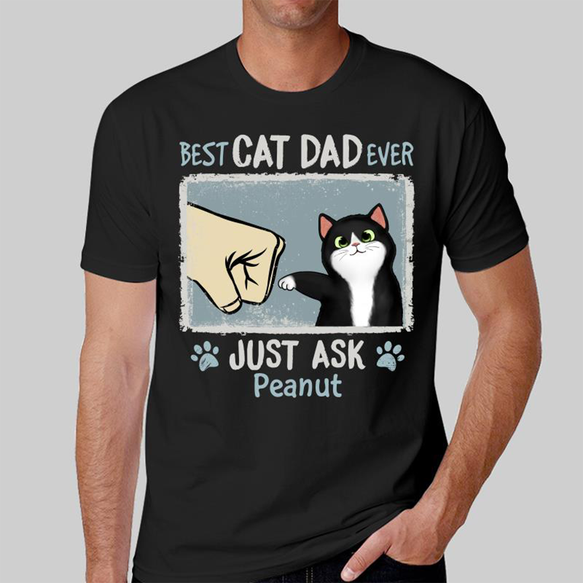 Best Cat Dad Mom Ever Drizzle Color Frame Fluffy Cat Personalized Shirt