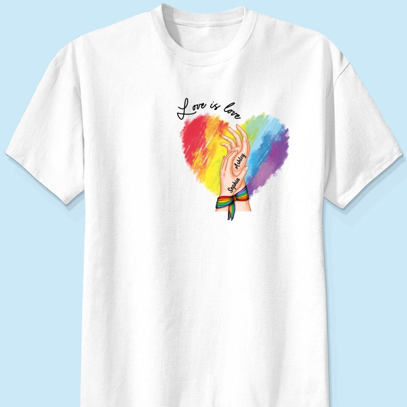 Love Is Love LGBTQ+ Hand In Hand Personalized Shirt
