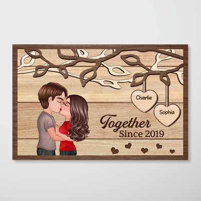 Couple Kissing Under Tree Personalized Poster