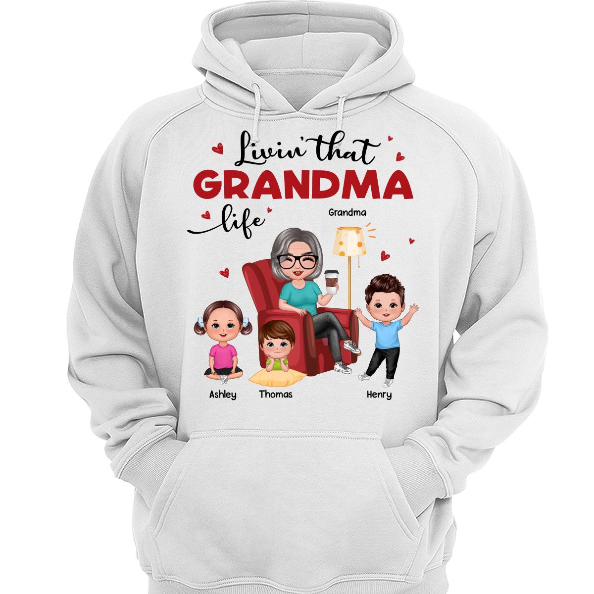 Livin‘ That Grandma Life Doll Grandma Grandkids Personalized Shirt