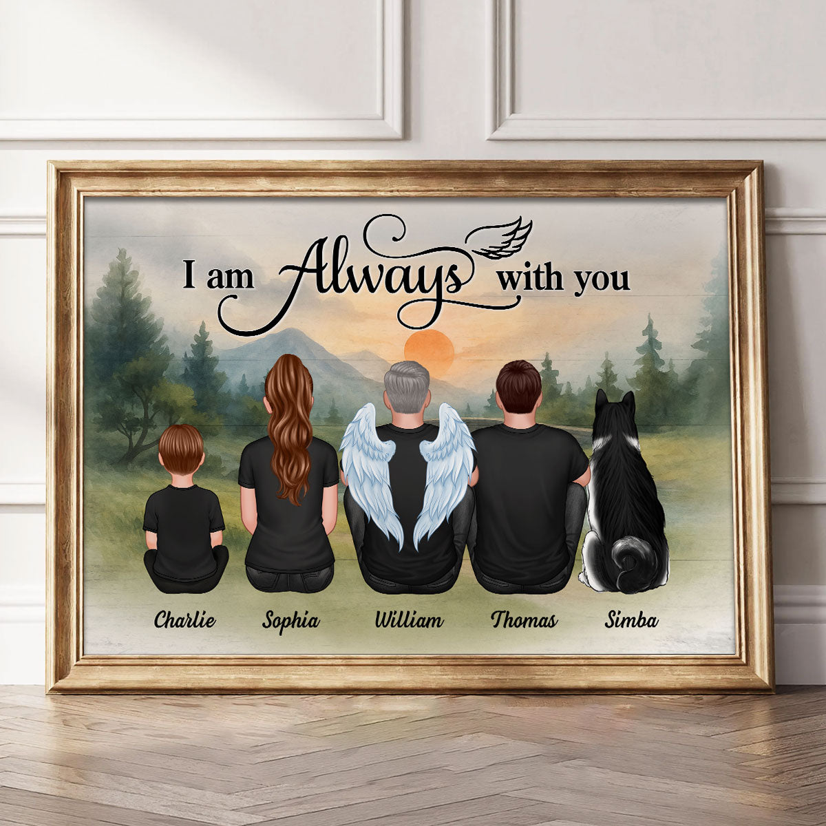 Mountain Landscape Family I Am Always With You Memorial Personalized Poster, Sympathy Gift, Remembrance Gift
