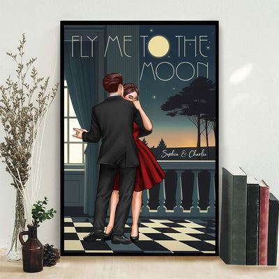 Couple Dancing In Moonlight Couple Anniversary Gift  Gift Personalized Poster