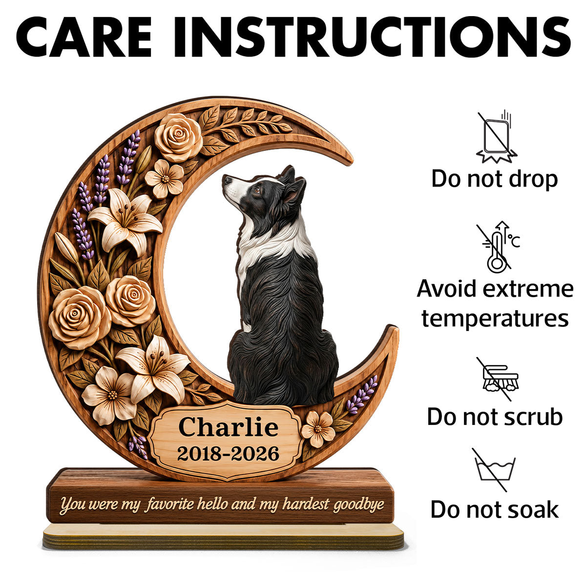I Loved You Your Whole Life Pet Memorial - Personalized 2-Layered Wooden Plaque - Heartfelt Sympathy Gift for Dog Cat Lovers