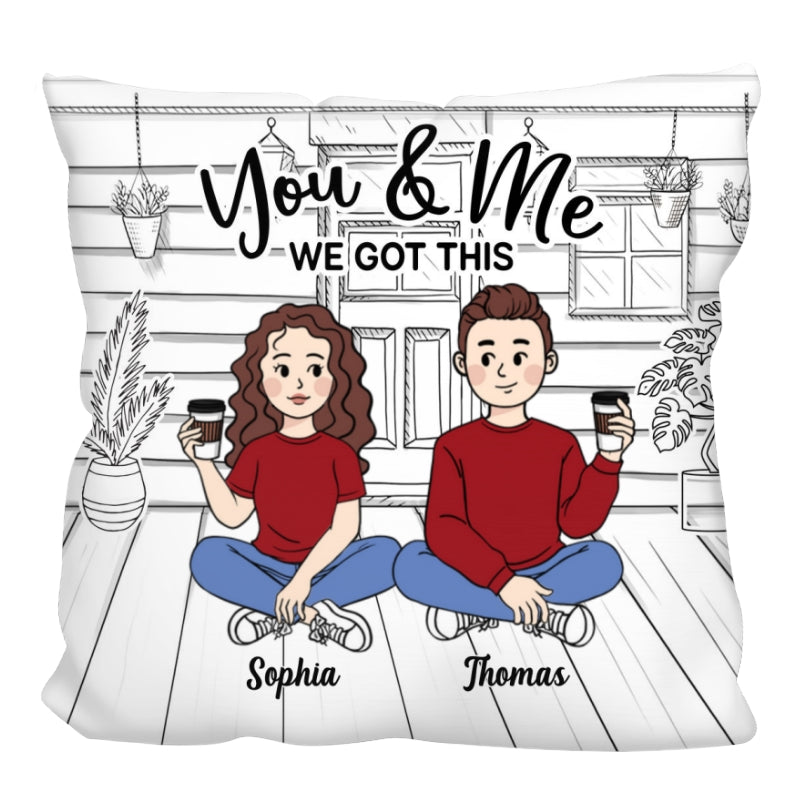 Cartoon Couple We Got This Personalized Pillow