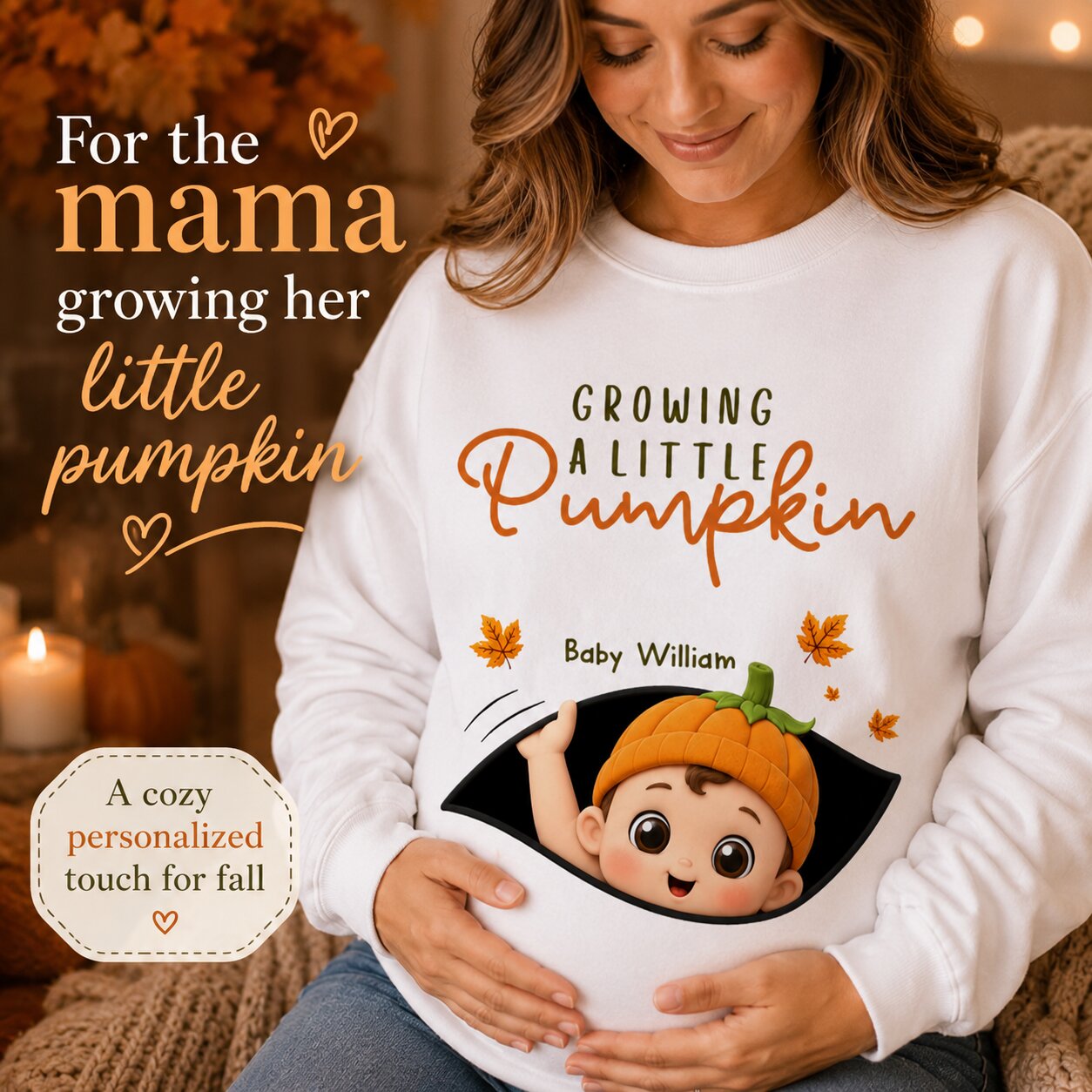 Trending Baby Pumpkin - Personalized Shirt - Fall Season Gift For Wife, Daughter - Pregnancy Announcement