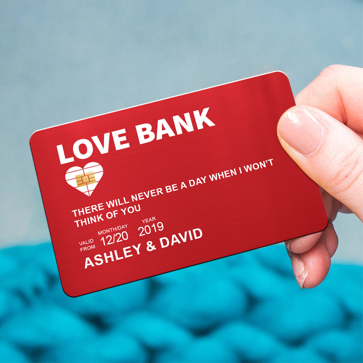 Bank Love A Reminder Of How Much I Love You Couple Photo Personalized Metal Wallet Card