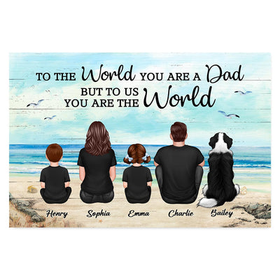 Custom Family Retro Vintage Beach Landscape Poster, Gift For Husband, Dad, Grandpa