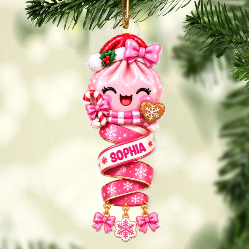 Cute Dumpling Kids Character - Personalized Acrylic Ornament - Christmas Gift for Daughter, Son, Kids