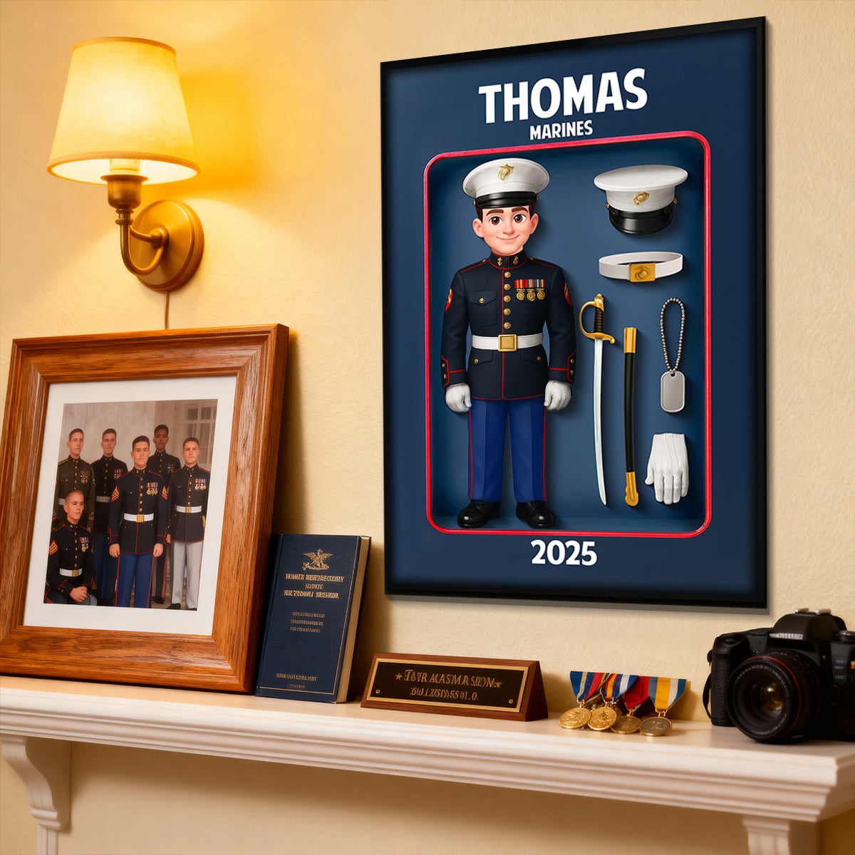 Marines Action Figure 3D Effect - Personalized Poster - Special Gift For The Marines