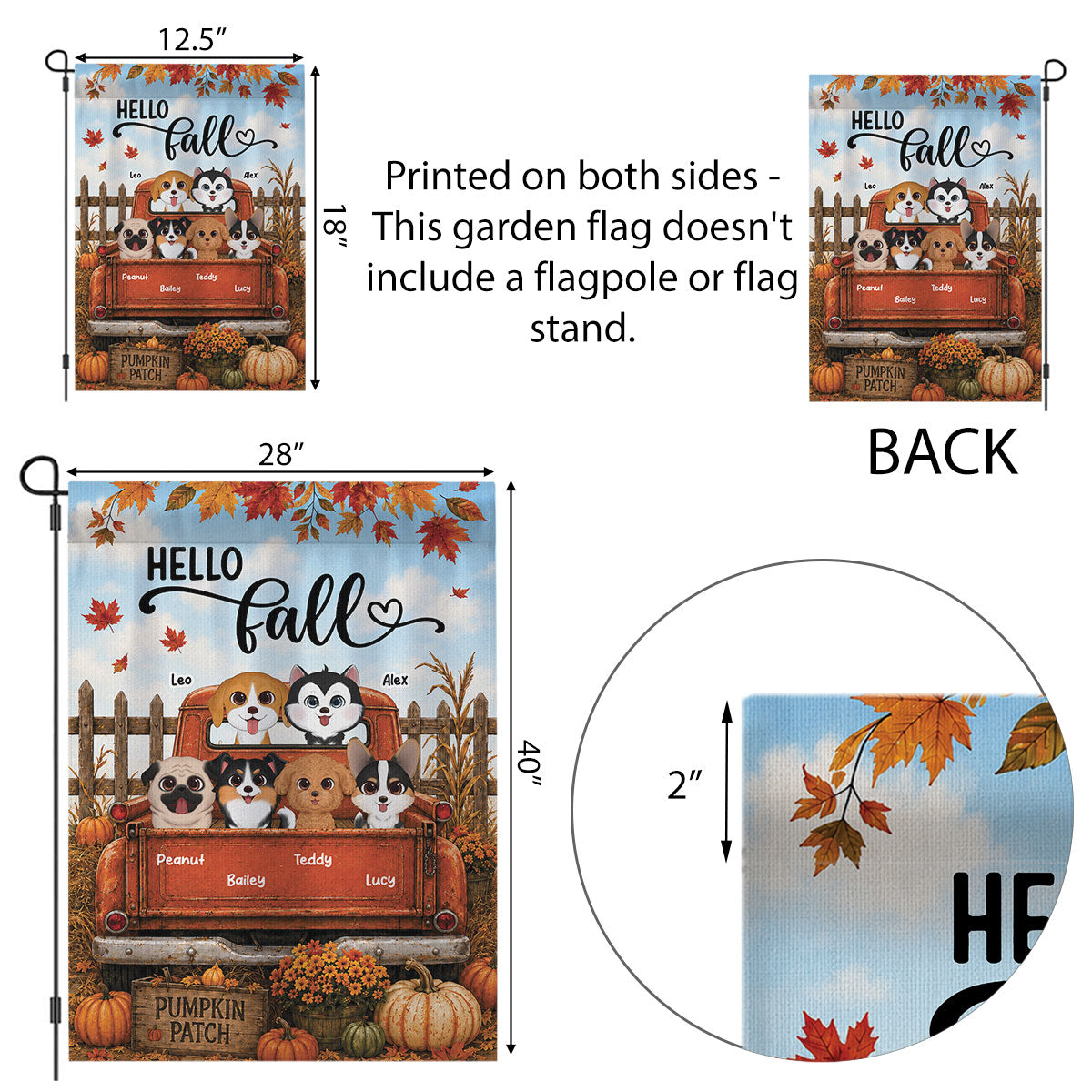 Trending Dogs On Truck - Personalized Garden Flag - Fall Season Gift For Dog Lovers
