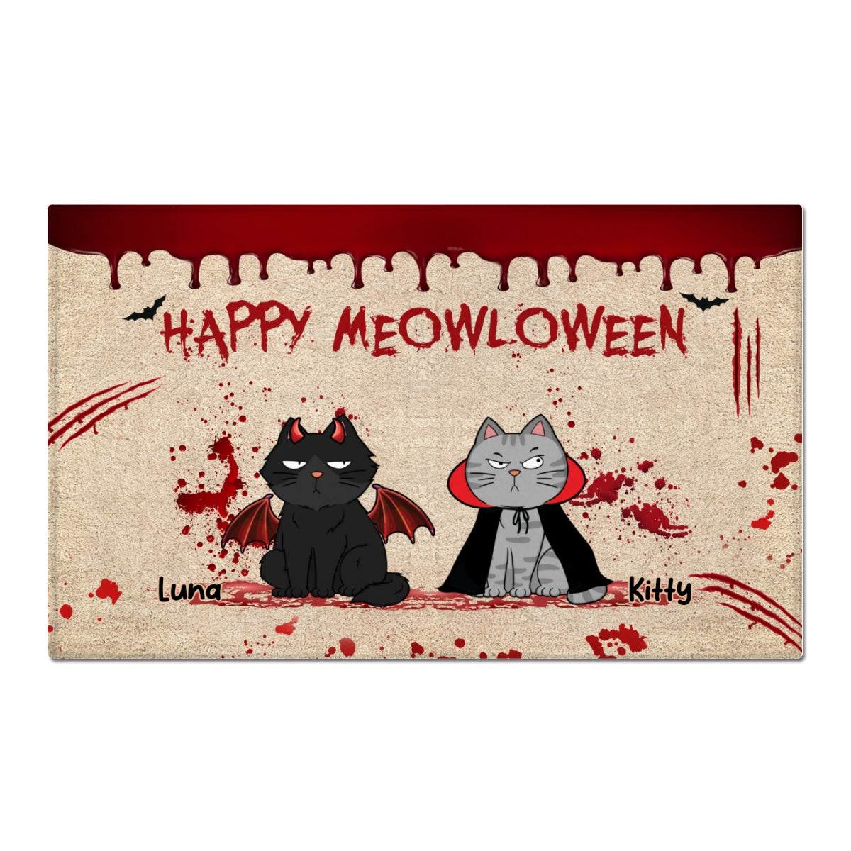 Happy Meowloween Spooky Annoying Cats - Personalized Doormat
