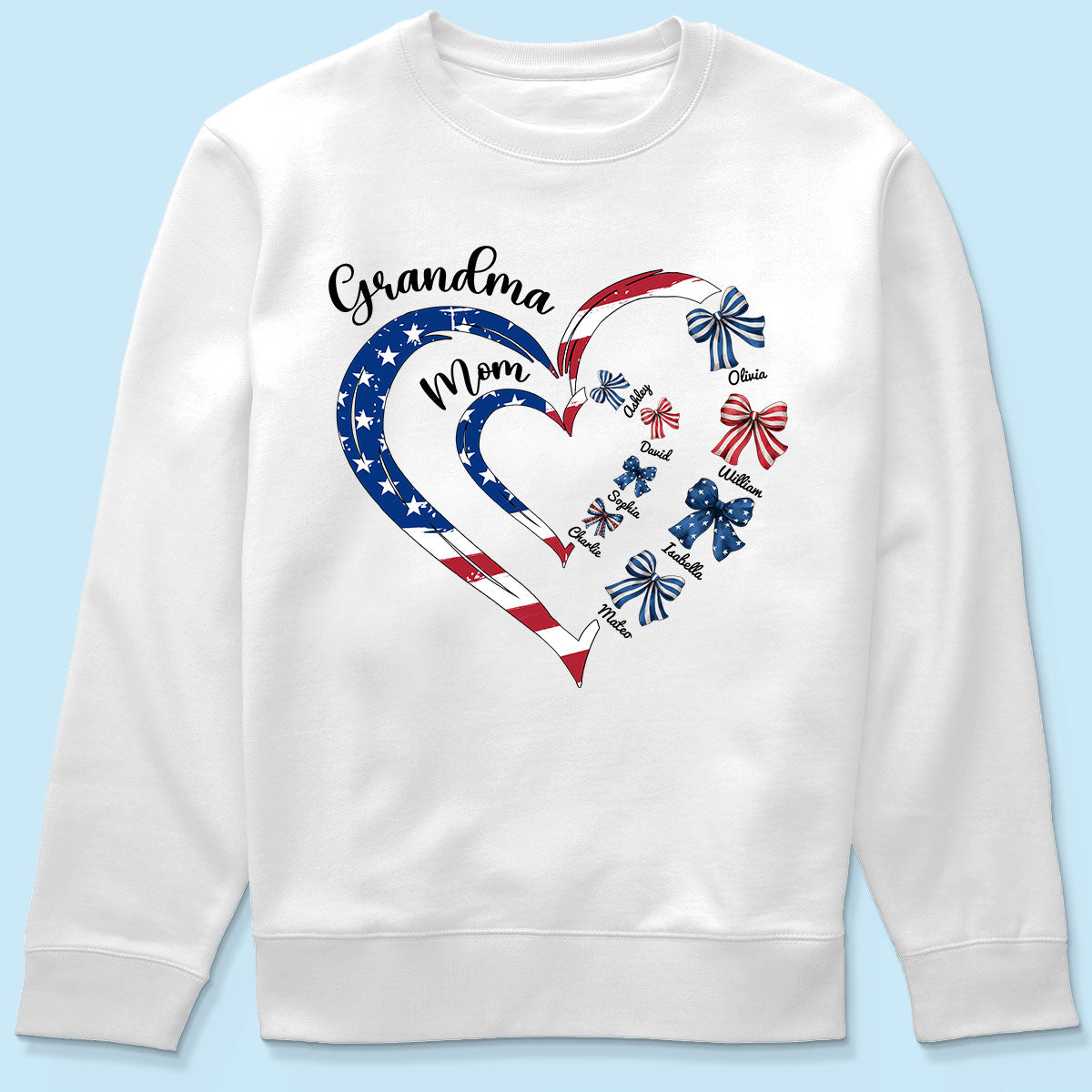 4th Of July First Mom Now Grandma Bow Personalized Shirt, Independence Day