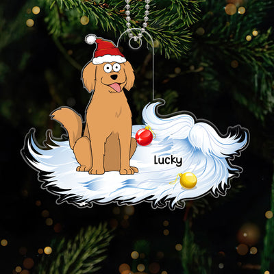Santa Beard Funny Dog And Cat Personalized Acrylic Ornament
