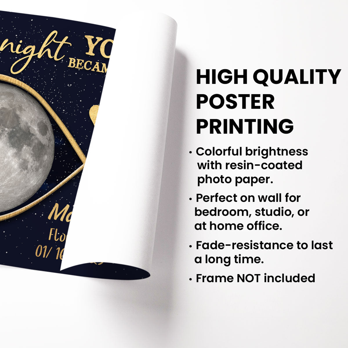 Moon Phase The Night You Became My Mommy Personalized Poster