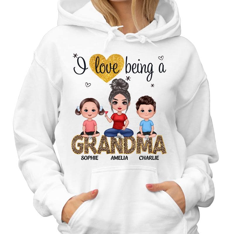 Love Being A Grandma Mom Doll Grandma Grandkids Personalized Shirt