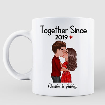 Doll Couple Kissing  Anniversary Gift For Him Gift For Her Personalized Mug
