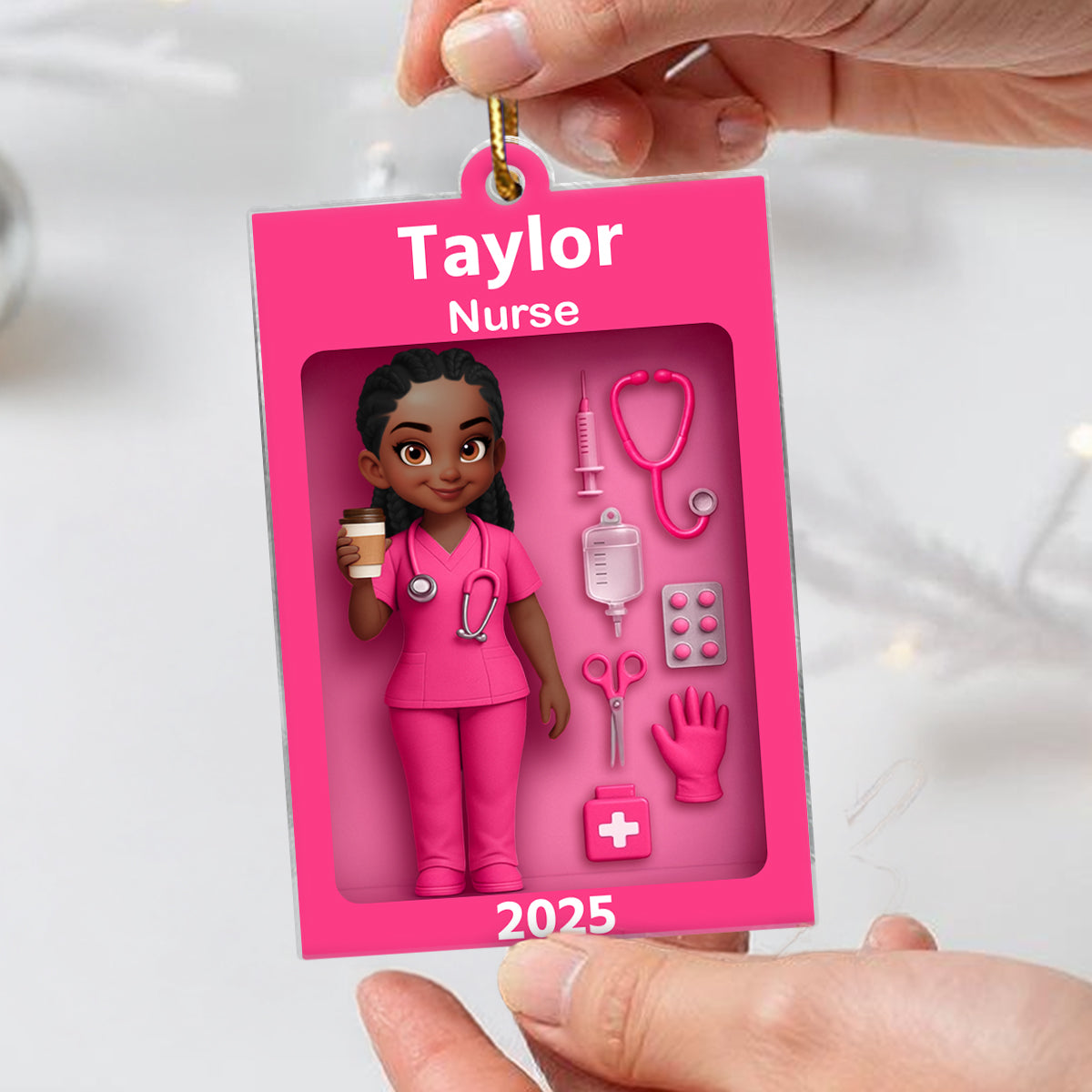 Personalized Nurse In Toy Box 3D Acrylic Ornament, Special Christmas Gift For Nurse, For Co-workers