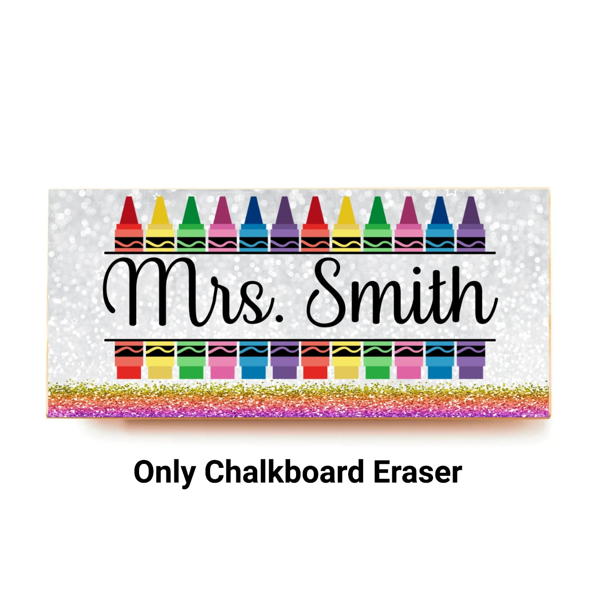 Teacher Pencil Glitter Pattern Personalized Teacher Whiteboard/Chalkboard Eraser with Marker, Teacher Appreciation Gifts, Back-to-School Teacher Gift Set