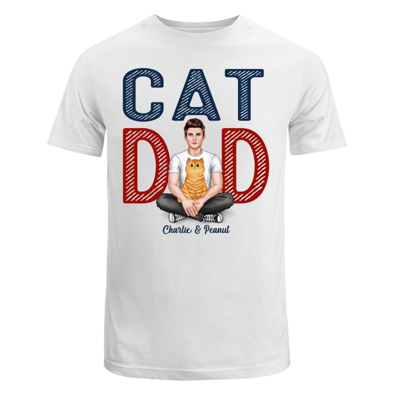 Cat Dad Real Man Fluffy Cat Personalized Shirt