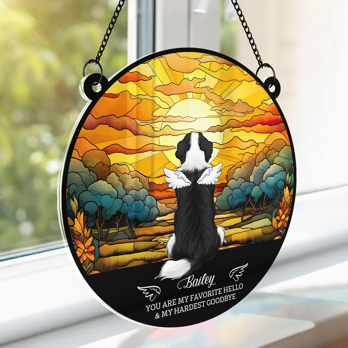 Loss Of Dogs Sympathy Gift Personalized Dog Memorial Suncatcher