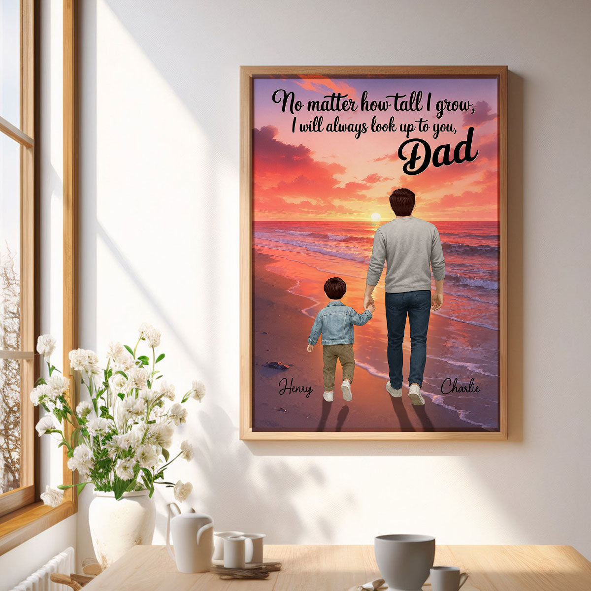 I Will Always Look up to You Dad Personalized Poster, Father's Day Gift for Dad