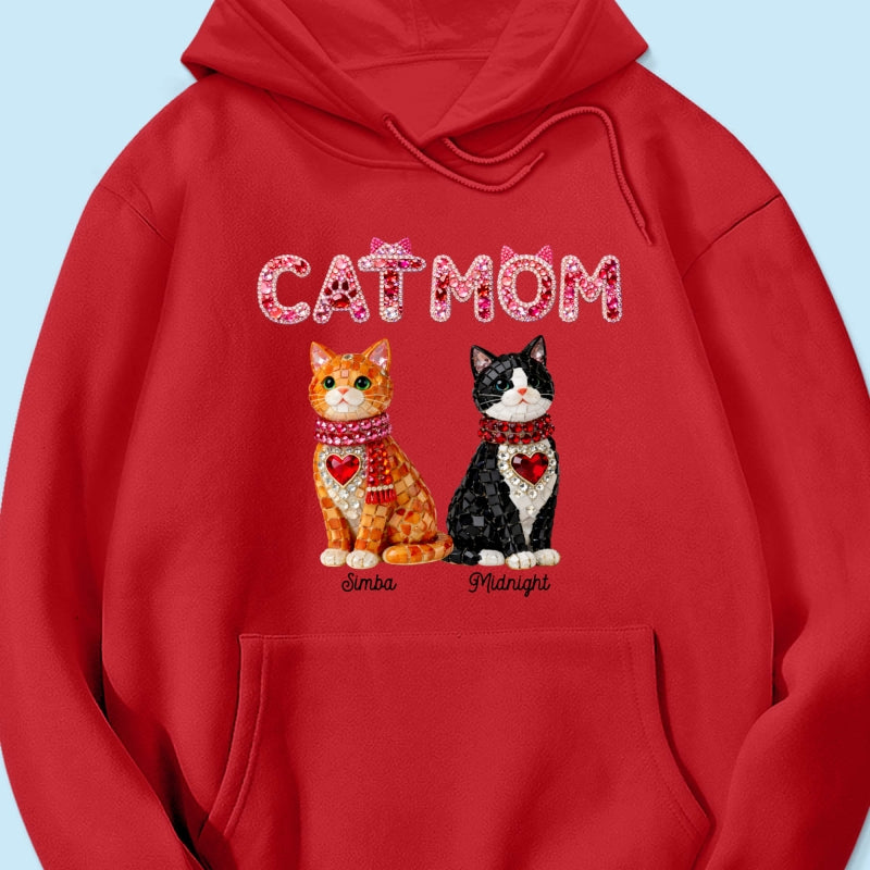 Cat Mom Shiny Pattern - Personalized Shirt - Unique Valentine's Day Gift for Cat Moms