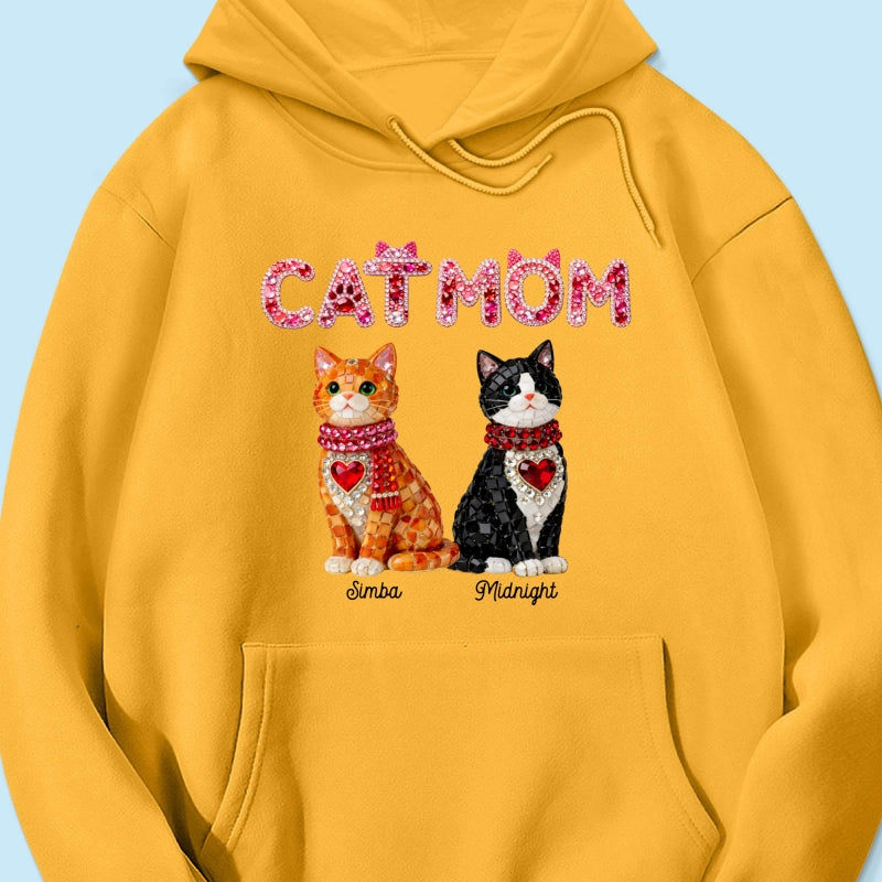 Cat Mom Shiny Pattern - Personalized Shirt - Unique Valentine's Day Gift for Cat Moms
