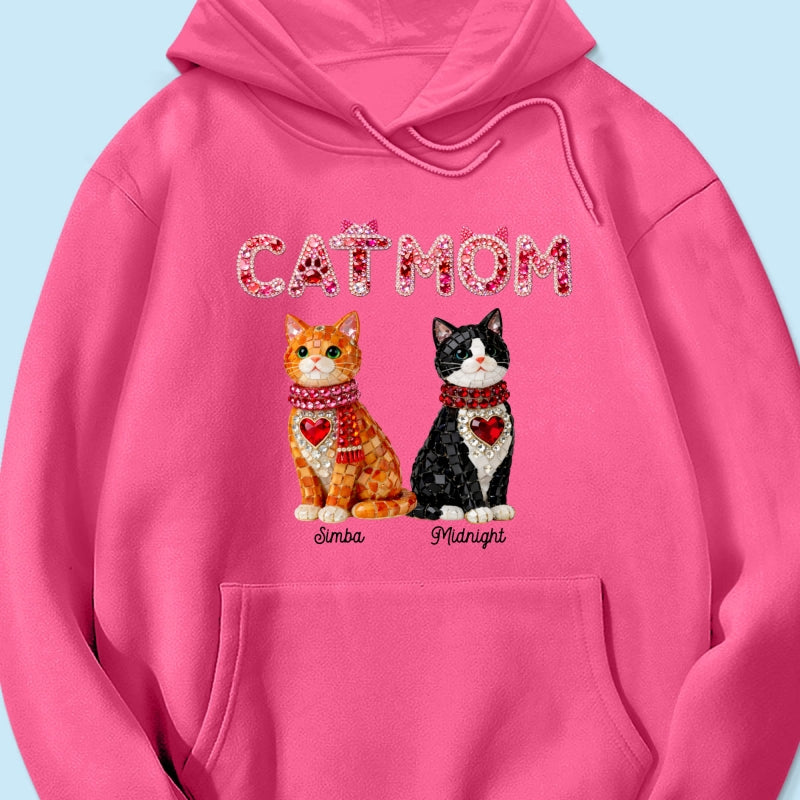 Cat Mom Shiny Pattern - Personalized Shirt - Unique Valentine's Day Gift for Cat Moms
