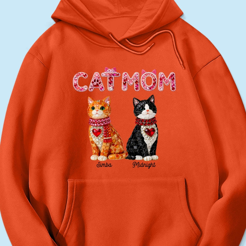 Cat Mom Shiny Pattern - Personalized Shirt - Unique Valentine's Day Gift for Cat Moms