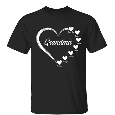Simple Hearts Grandma Mom Personalized Shirt