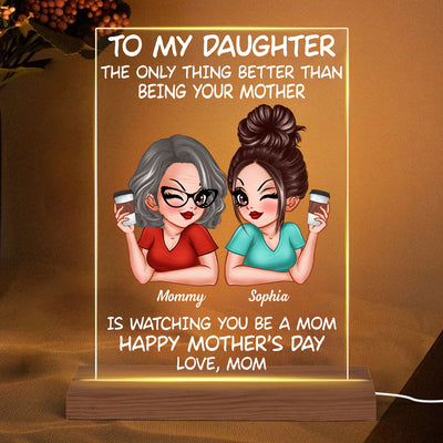 To My Daughter Happy Mother‘s Day Personalized Rectangle Acrylic LED Night Light