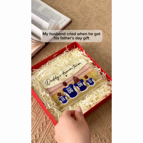 Retro Vintage American Football Daddy's Dream Team Personalized Acrylic Block Plaque| Unique Father's Day Gift For Dad, Husband