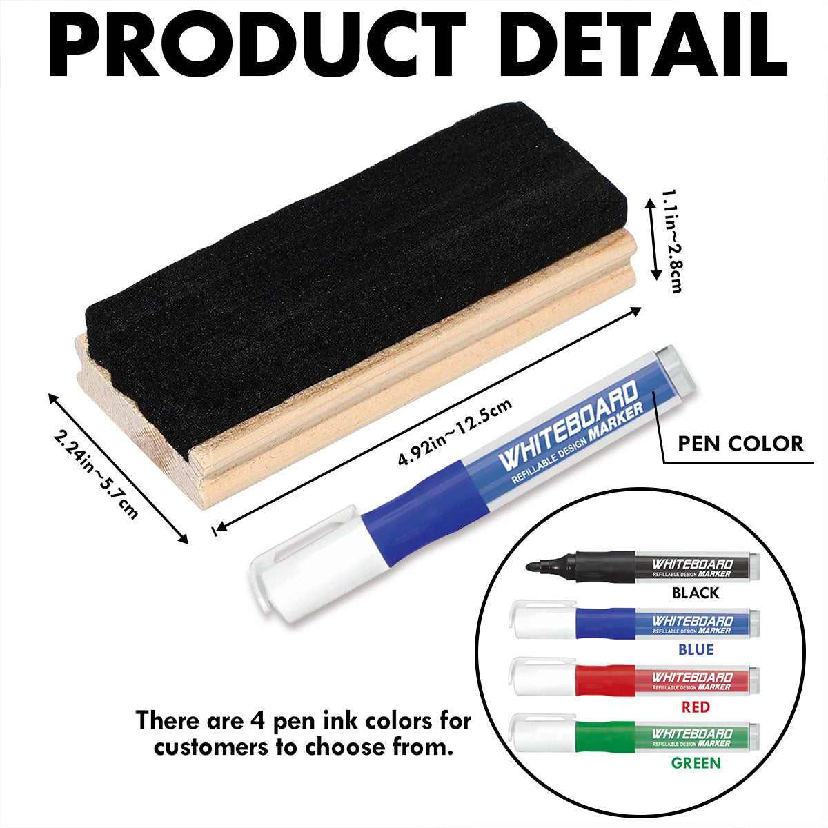 Teacher Composition Book Pattern Personalized Chalkboard/Whiteboard Eraser with Marker, Teacher Appreciation Gift, Back To School Gift