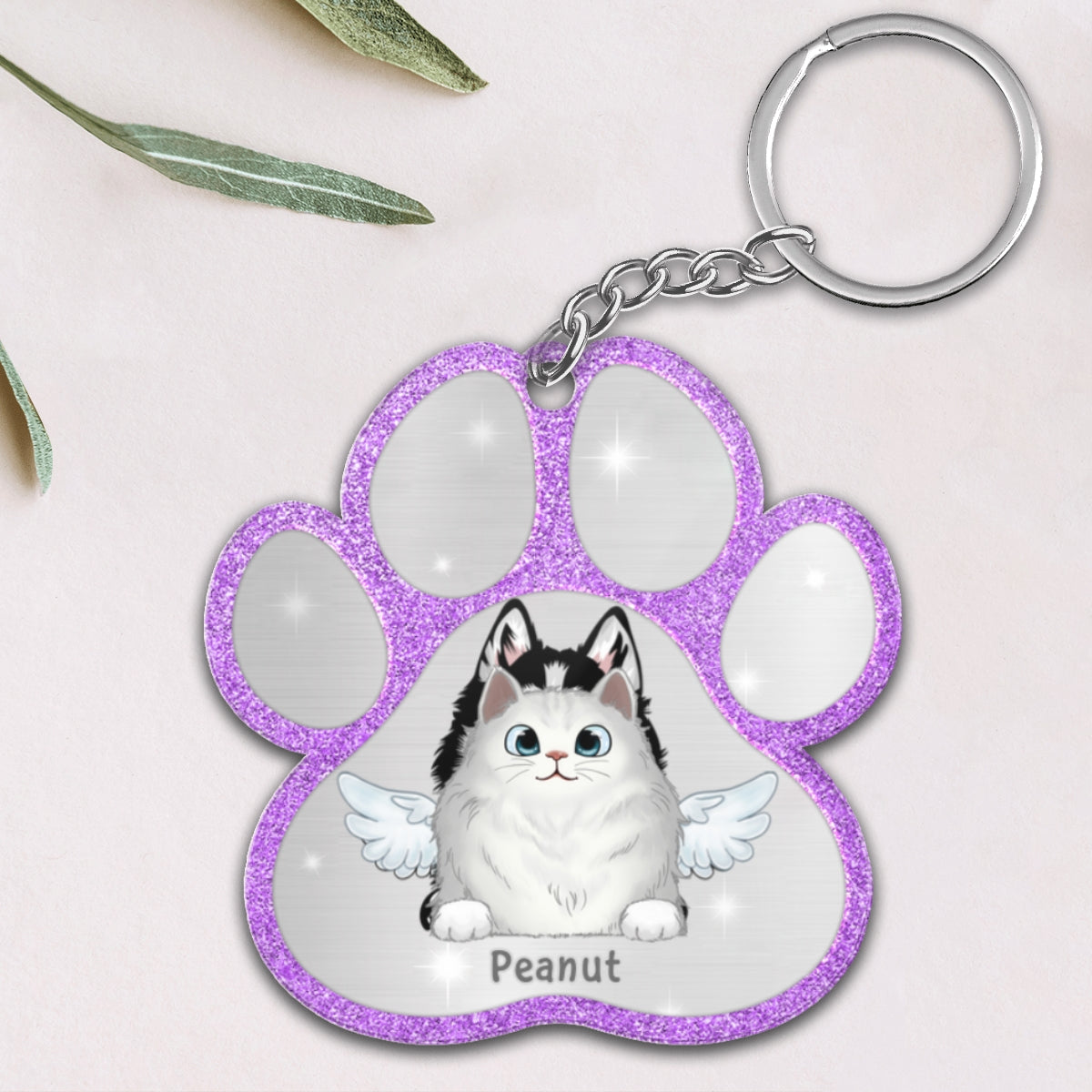 Peeking Dog Cat Paw Personalized Acrylic Keychain - Gift For Pet Lover