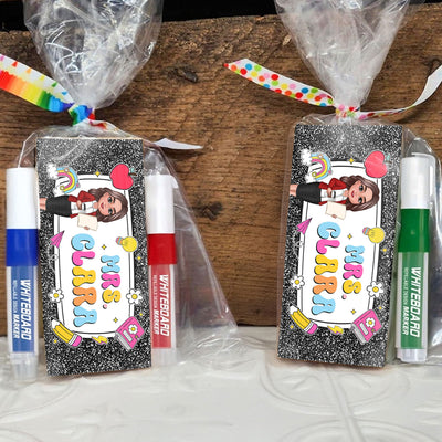 Teacher Composition Book Pattern Personalized Chalkboard/Whiteboard Eraser with Marker, Teacher Appreciation Gift, Back To School Gift