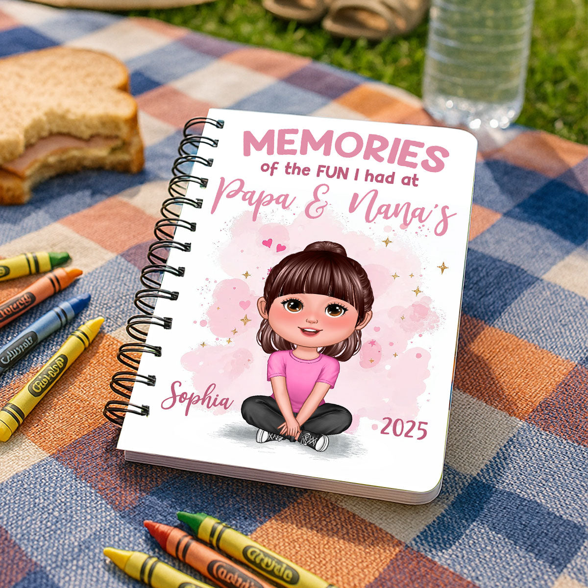 Memories Of The Fun I Had At Grandparents Personalized Spiral Notebook Journal, Gift For Kids