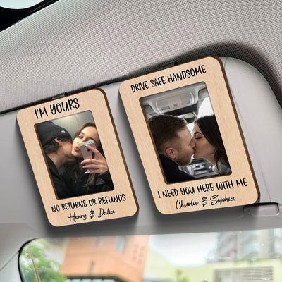 Personalized Couple Photo Car Visor Clip,  Gift for Him