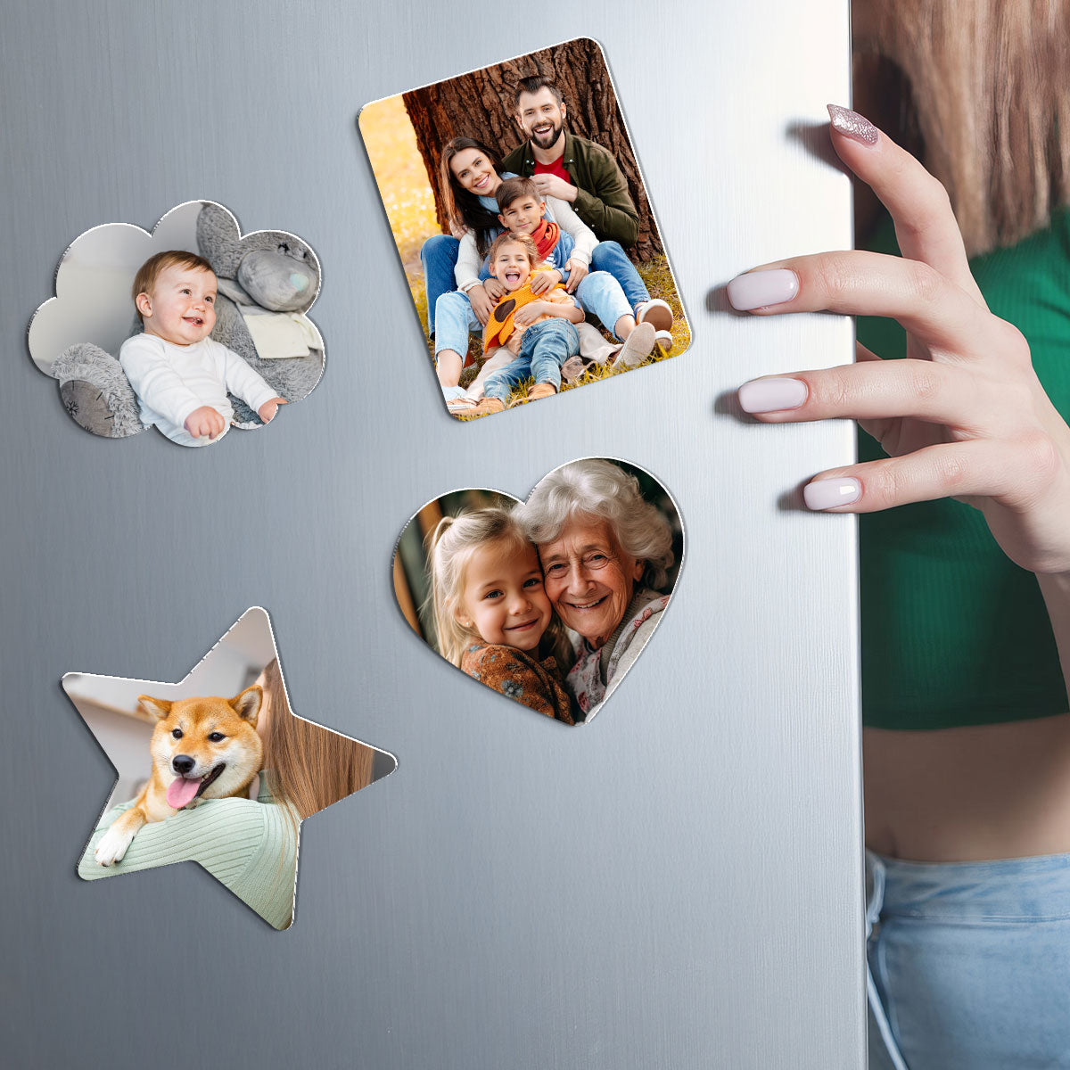 Custom Photo Family Couple Best Friends Gift Personalized Acrylic Fridge Magnet