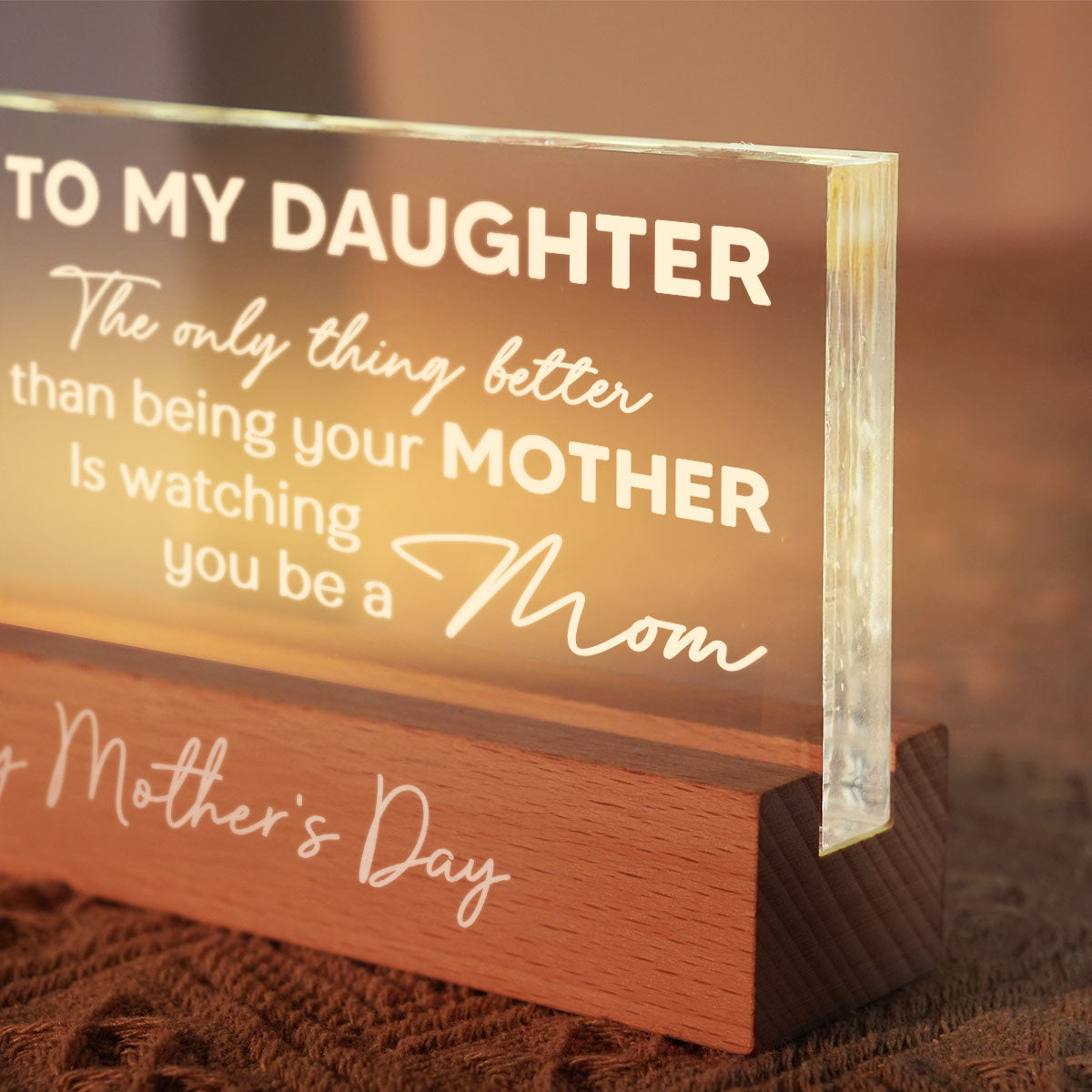To My Daughter From Mom Personalized Acrylic Block LED Night Light