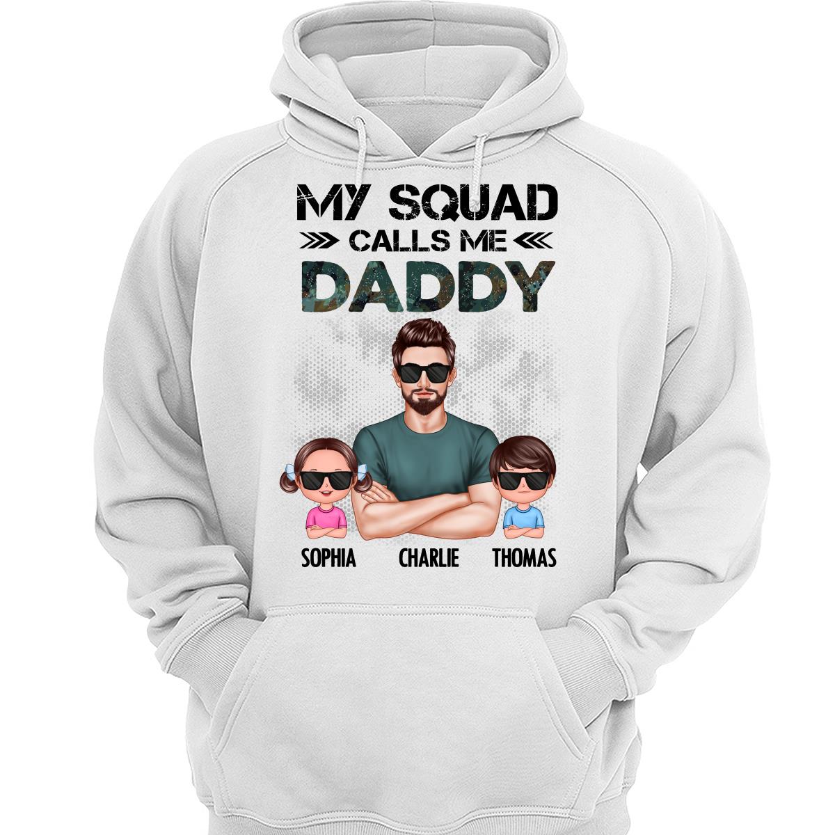 My Squad Calls Me Dad Grandpa Cool Man & Doll Kids Personalized Shirt
