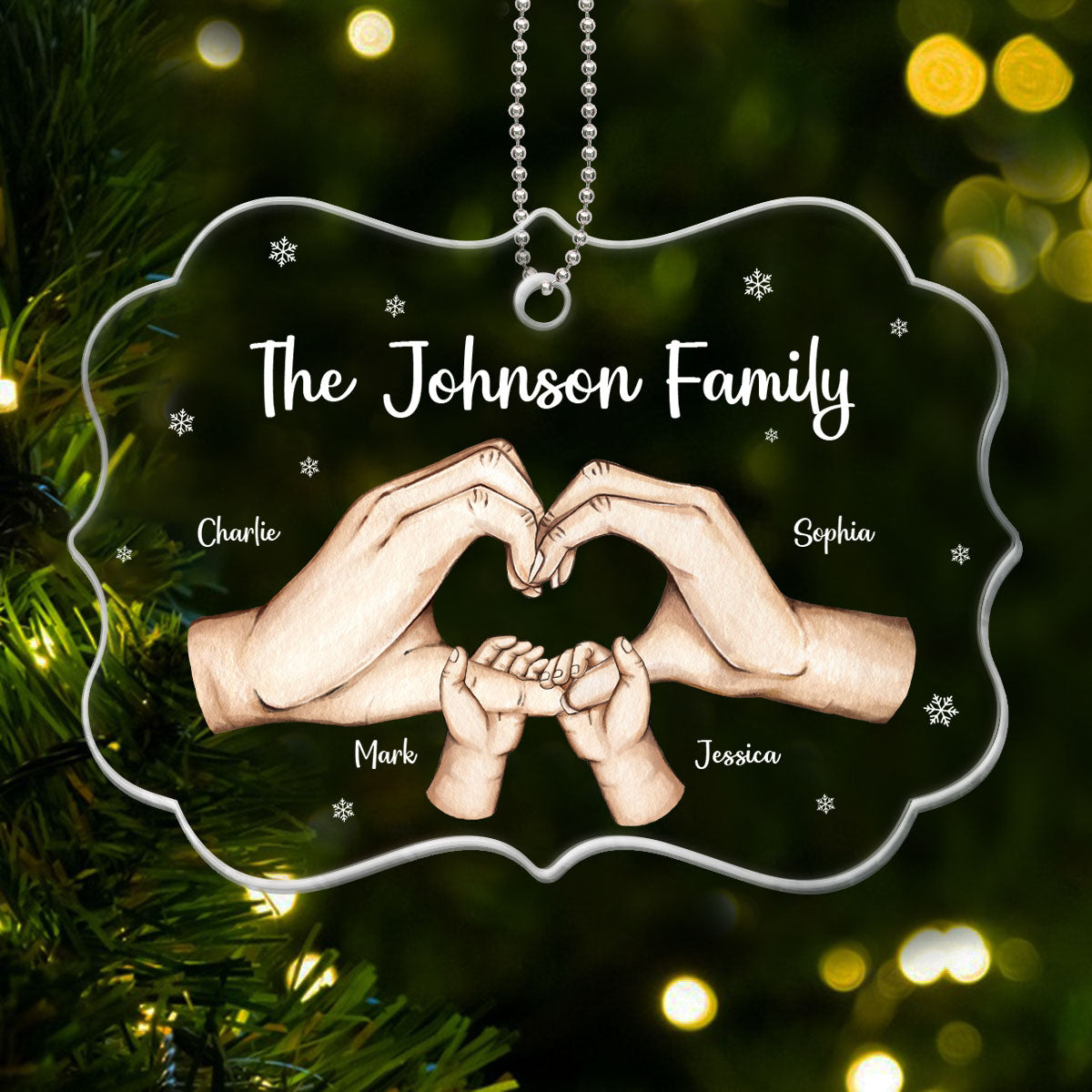 Together We Make A Family Heart Hands Personalizec Acrylic Ornament