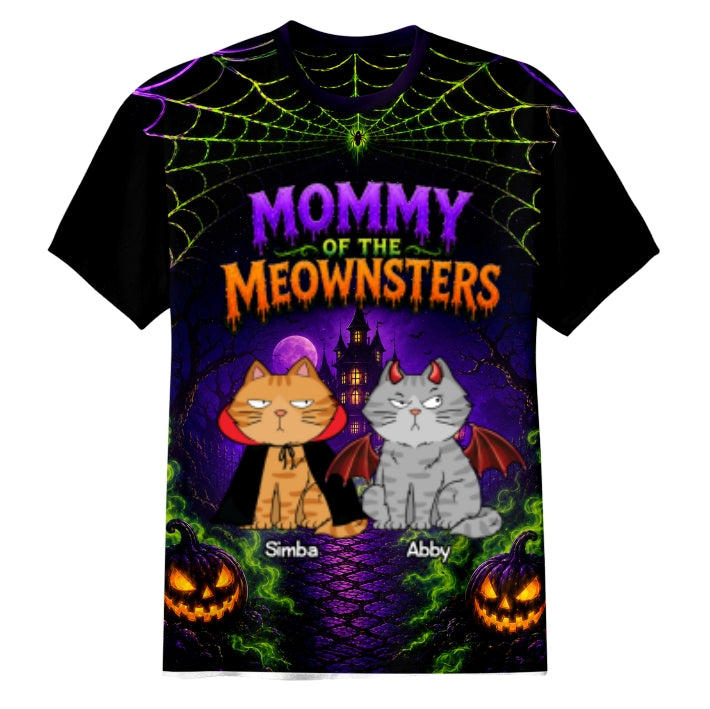 Spooky Cat Mom - Personalized Shirt - Halloween Gift For Cat Moms, Wife