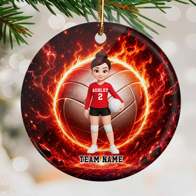 Trending Volleyball Boy & Girl - Personalized Ceramic Ornament - Christmas Gift For Kids, Grandkids